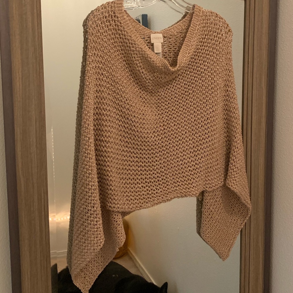 Shimmering Pink Crochet Poncho